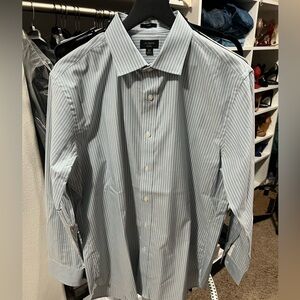 J. Crew Men's Light Blue Pinstripe Dress Shirt